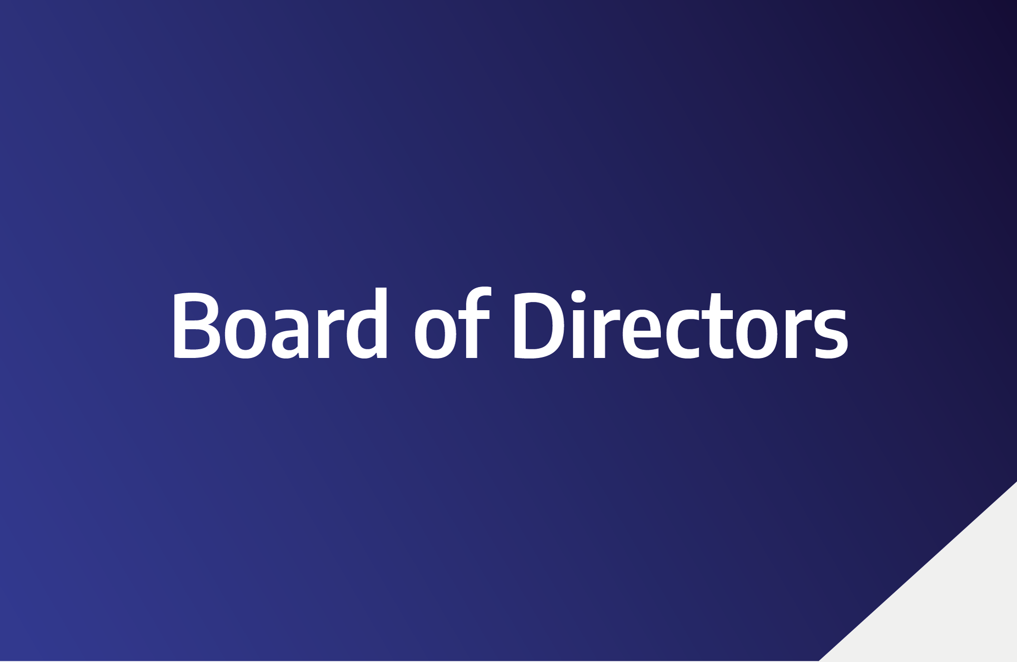 Image with a blue background and the text 'Board of Directors' in white, centered.